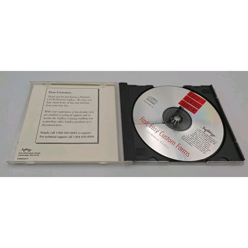 Softkey Easy Forms Maker PC 1995 Microsoft Windows Vintage Software FOM3344AE